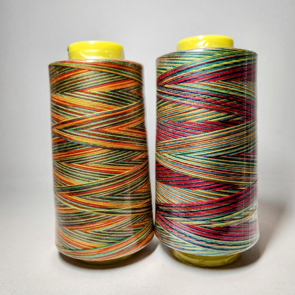NEW 6000 Yards Serger Thread Sewing, Rainbow Spools Sewing Machine String 2 Con